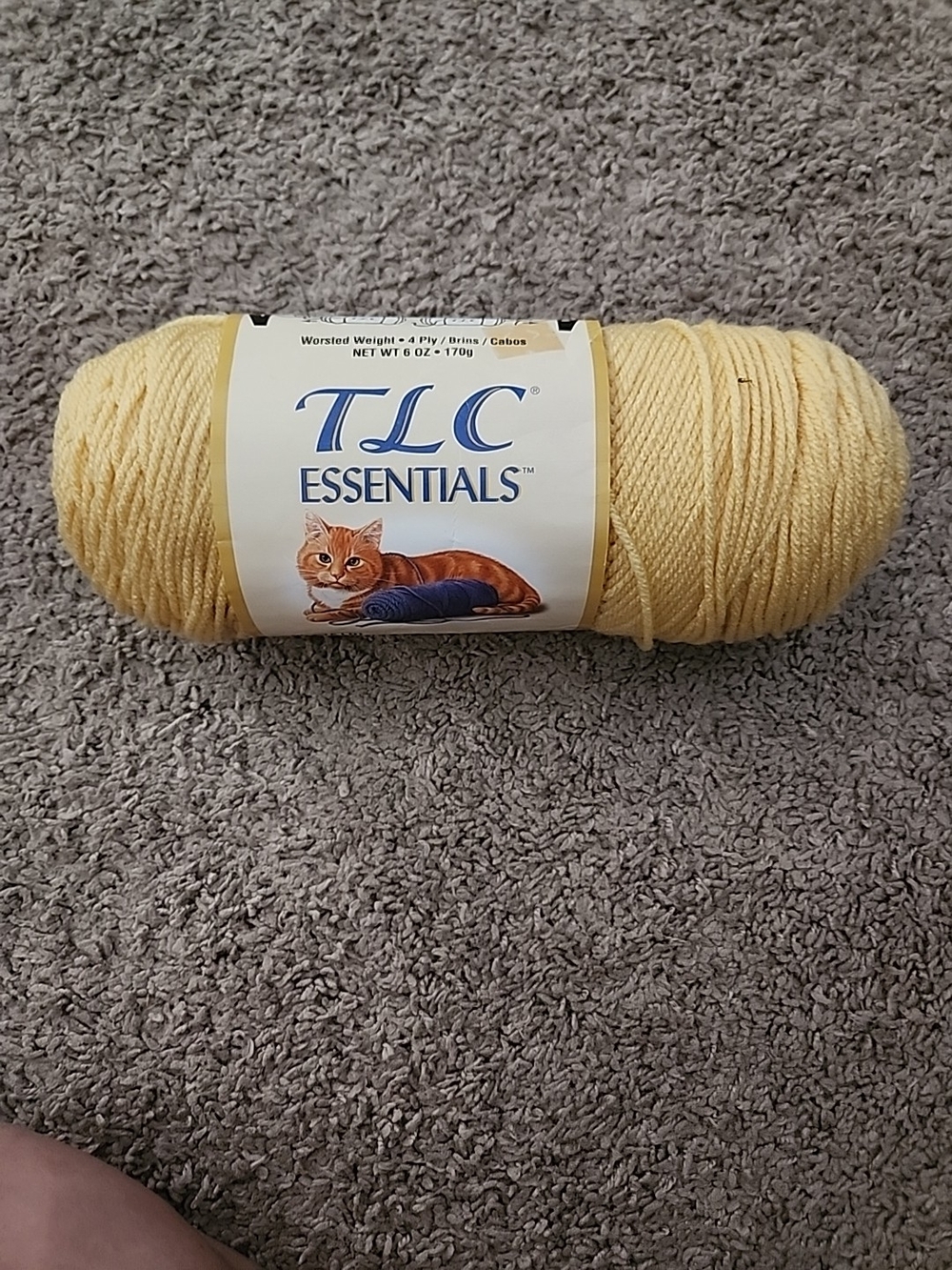 Red Heart TLC Essentials Yarn - Pale Yellow